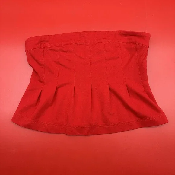 Anthropologie Maeve Fontana Size Small Red Flared Tube Top Strapless Summer Top - Picture 2 of 9